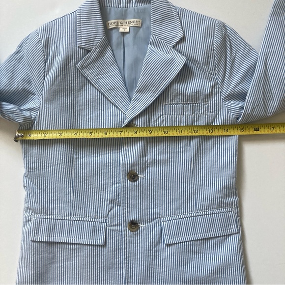 Seersucker Blazer Boys Size 7 Hope & Henry Striped - Picture 6 of 9